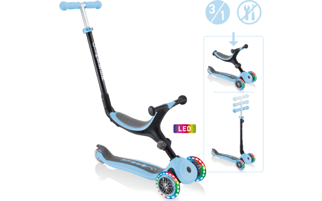 Product afbeelding Globber Go Up Foldable Lights Kinderroller 3-in-1 Maximalgewicht 50 kg 1