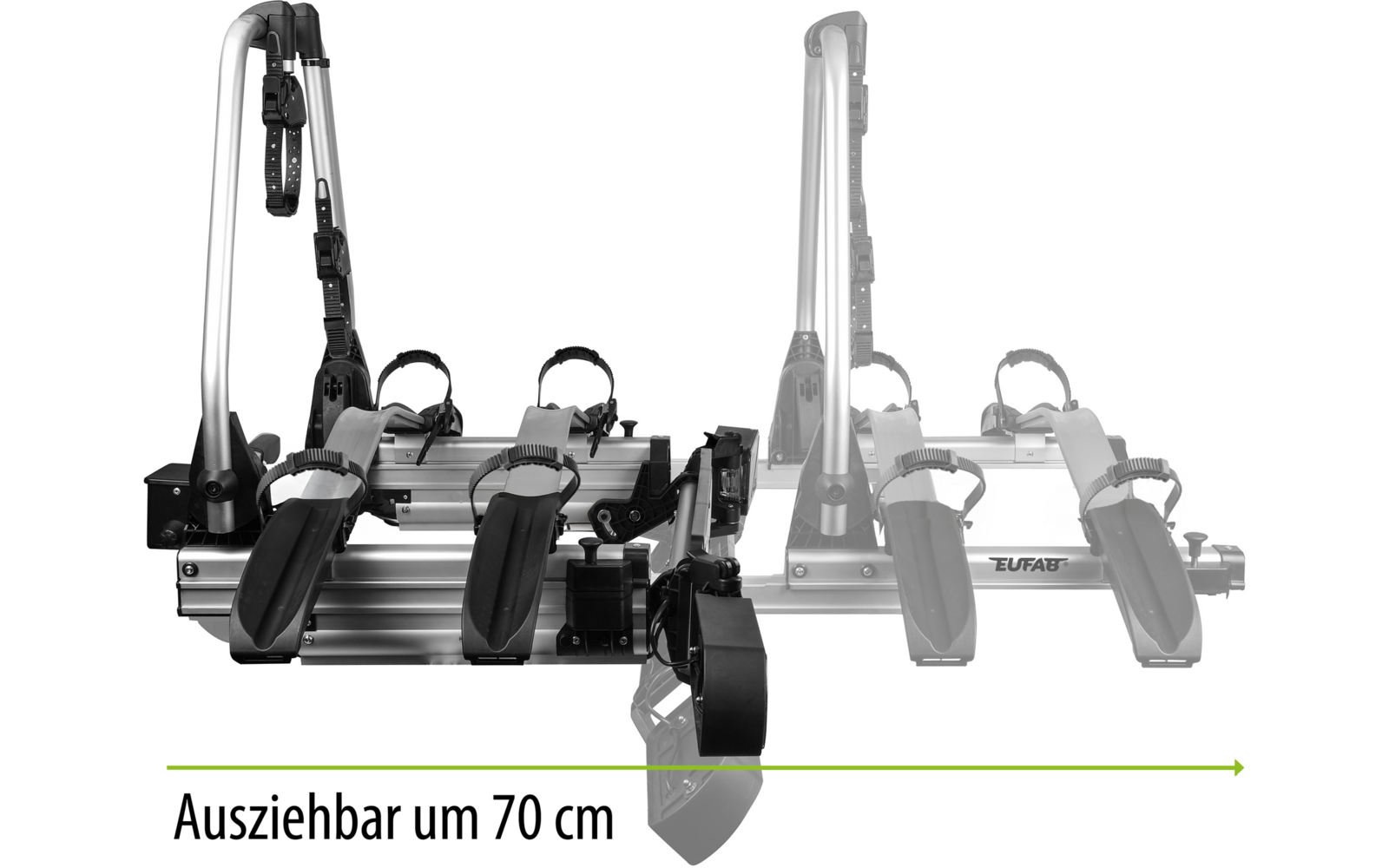 Product afbeelding EUFAB SD260 Fl&uuml;gelt&uuml;r Fahrradtr&auml;ger 2 Fahrr&auml;der 60 kg E-Bike geeignet 1