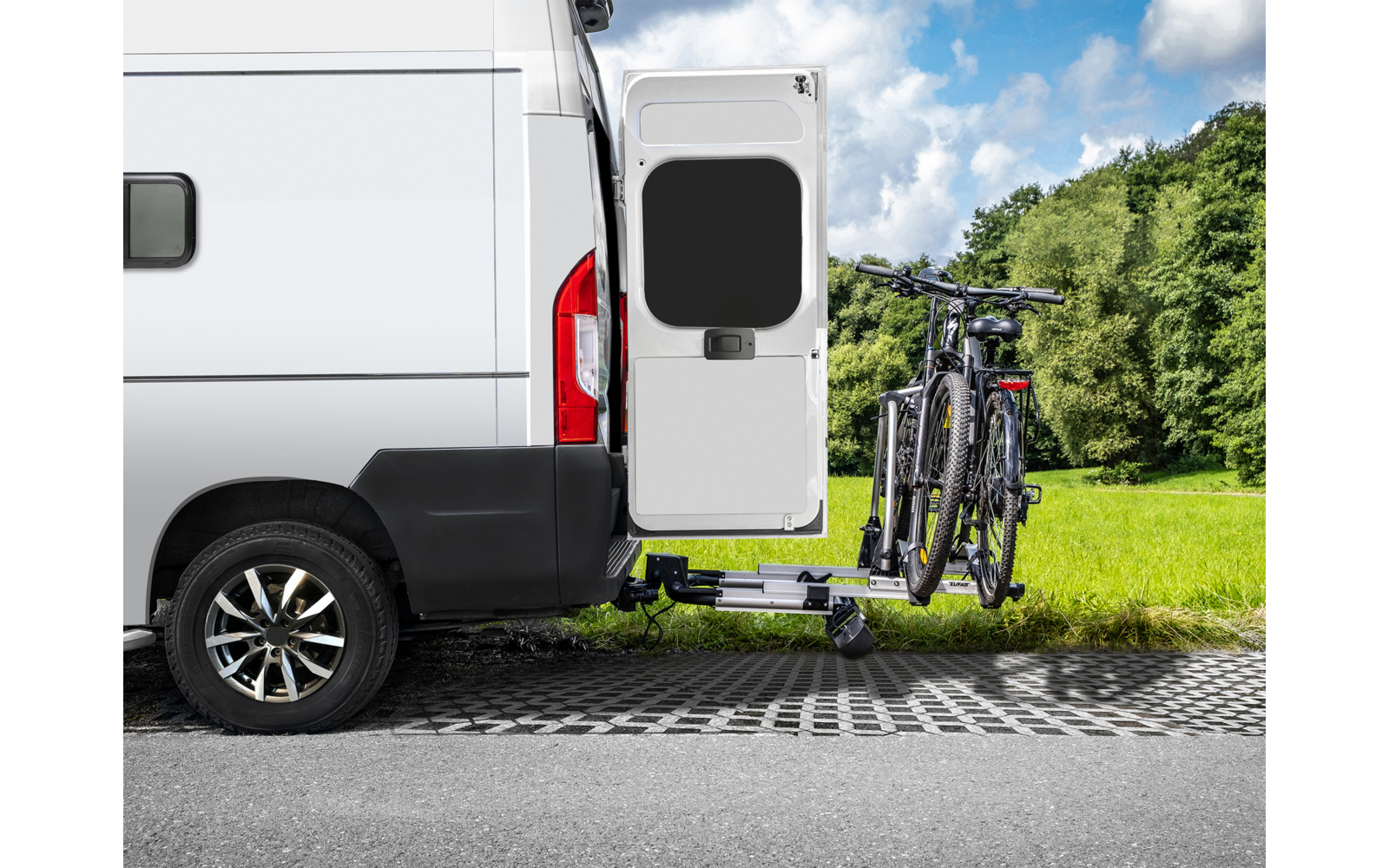 Product afbeelding EUFAB SD260 Fl&uuml;gelt&uuml;r Fahrradtr&auml;ger 2 Fahrr&auml;der 60 kg E-Bike geeignet 1