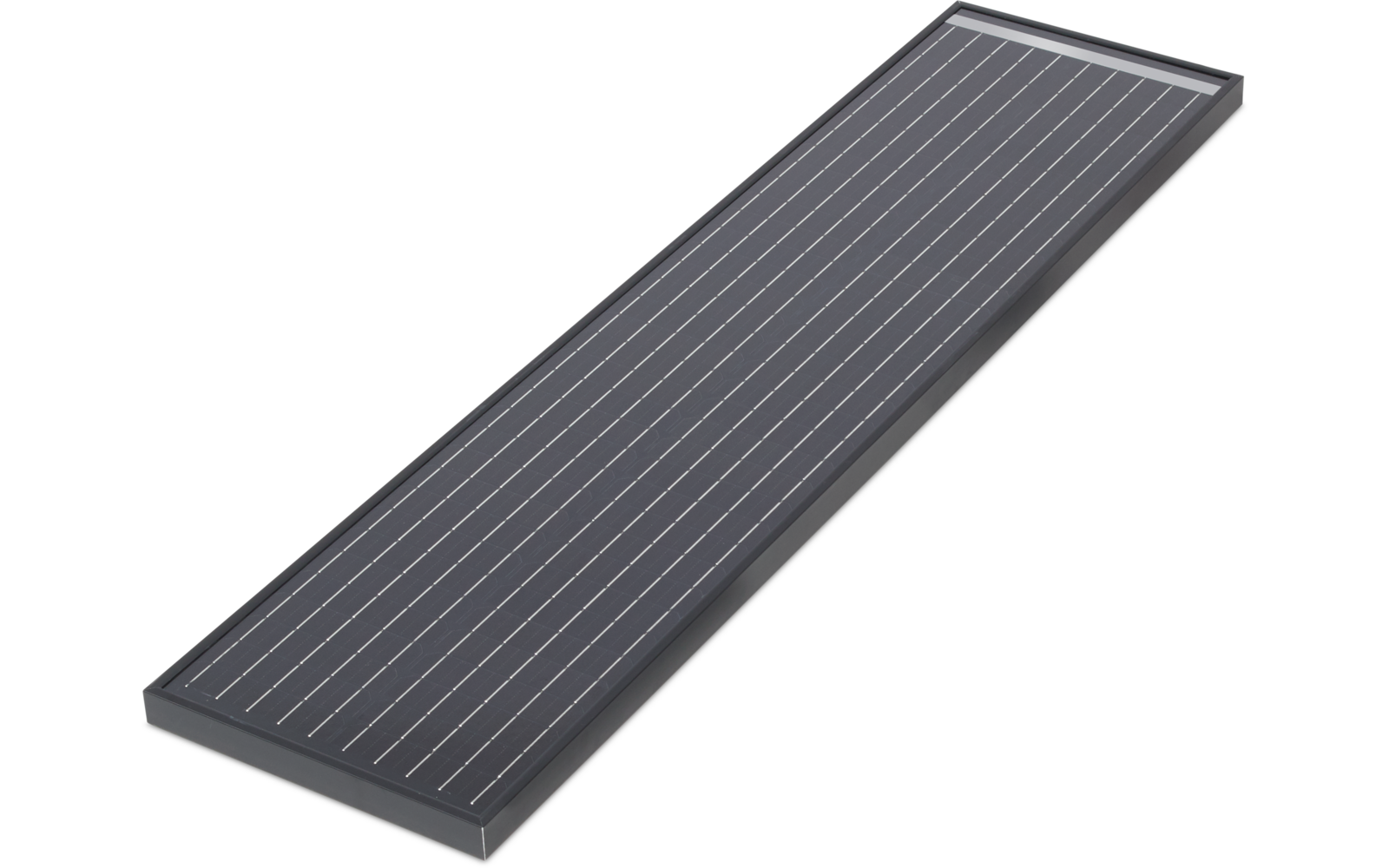 schwarze Solarmodulzelle mit silbernen Leitungen in rechteckiger Form