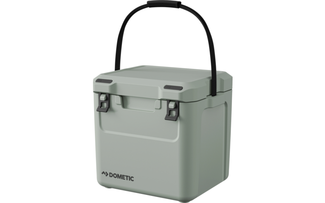 Grüne Dometic Kühlbox mit schwarzem Tragegriff