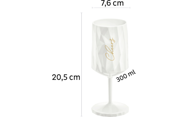 silwy® Magnet-Kunststoffglas WEIN CHEERS WHITE (0,3l)