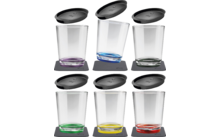 Silwy Magnet-Kunststoff Becher-Set inkl. Deckel und Metallischem Gel-Untersetzer 6 Stk. (250 ml)
