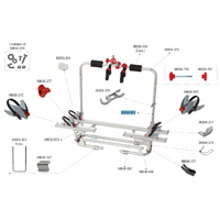 Kit structure lat&eacute;rale Fiamma adaptable sur Carry Bike Caravan XL A Pro 200 / Caravan XL A Pro 200 E-Bike - couleur rouge Num&eacute;ro de pi&egrave;ce Fiamma 98656-802