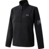 Schwarzer Pullover mit hohem Kragen und Reißverschluss, langärmlig