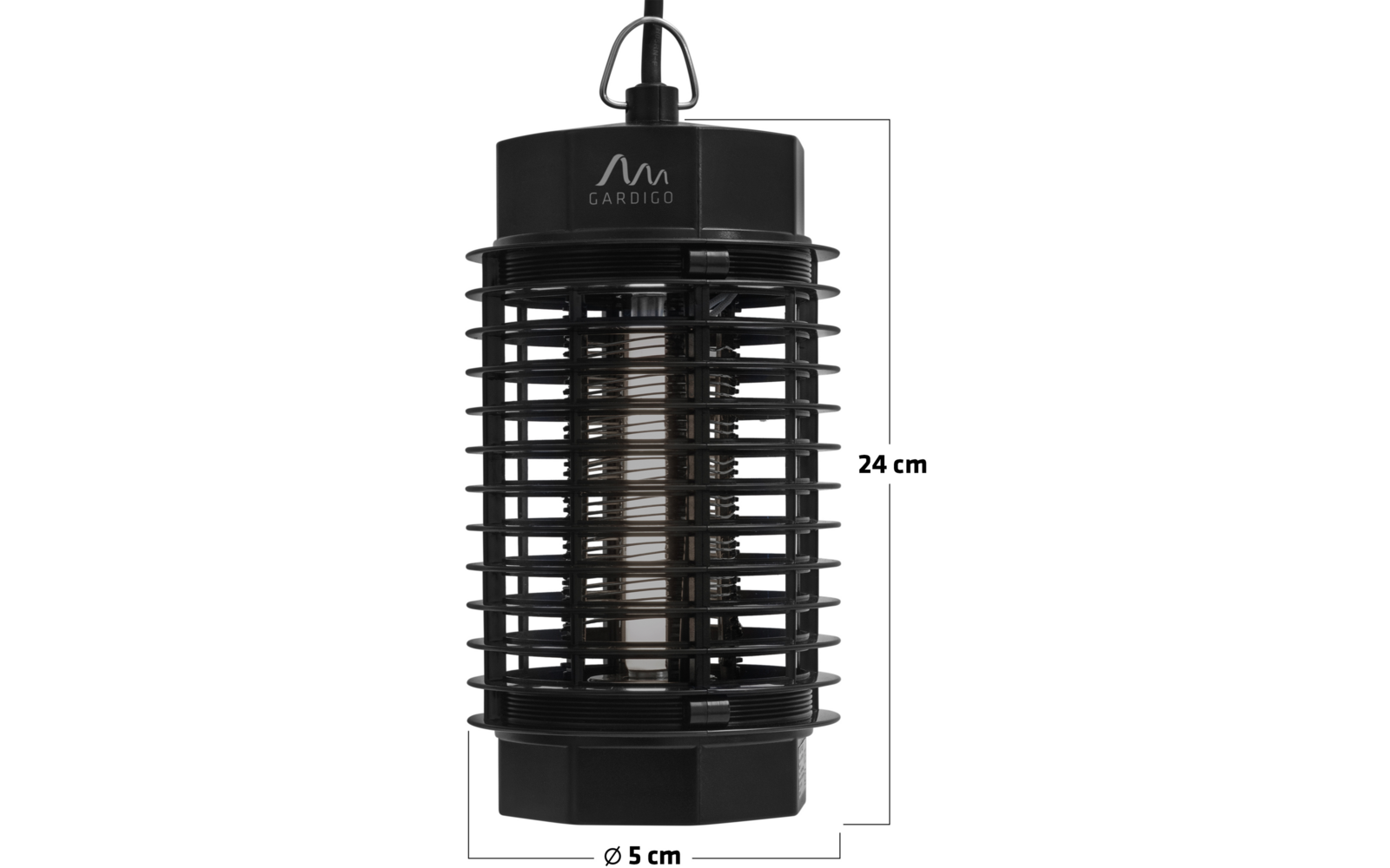 Elektrische Insektenfalle mit Lampe und Schutzgitter