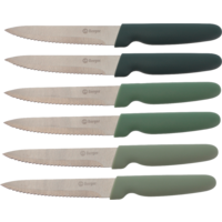 Berger stainless steel steak knife set 6 pcs. green