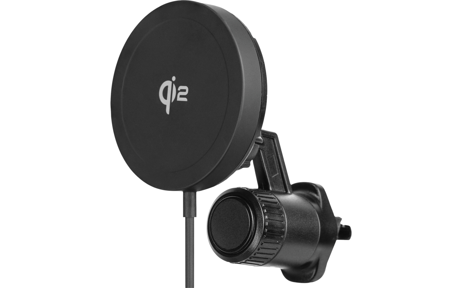 Microphone noir avec pare-vent rond et support
