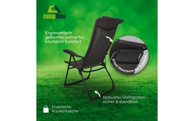 Camptime Klappstuhlset Allia mit Klappstuhl und Beinauflage