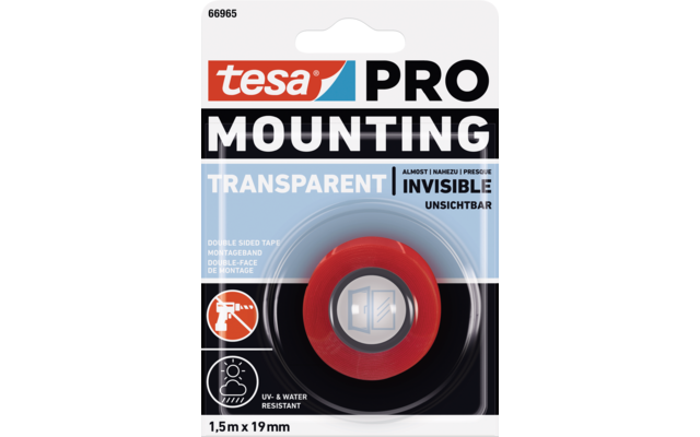 Tesa Montage PRO Transparante Industriële Tape 19 mm 1,5 m