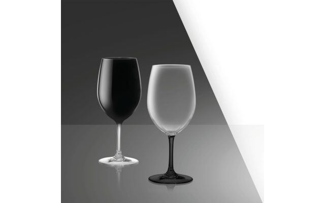 Brunner set of 2 wine glasses Black & White