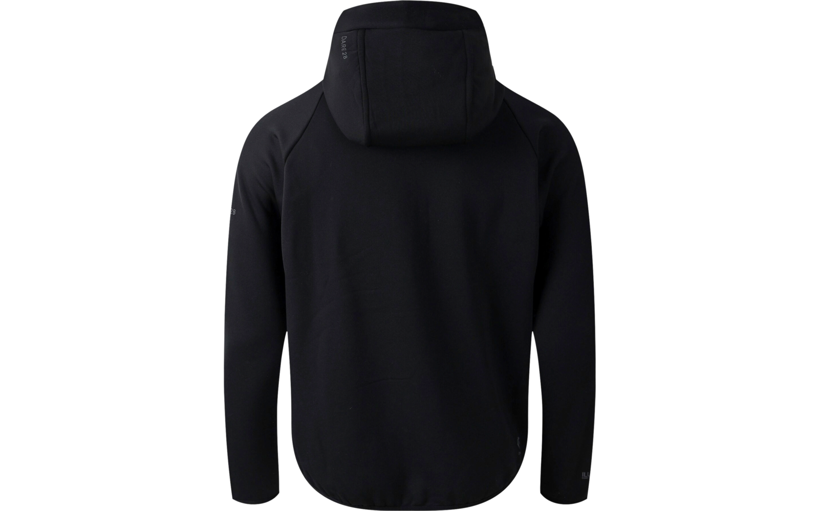 Schwarze Kapuzenjacke von hinten