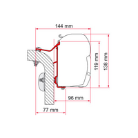 Adaptateur d&rsquo;auvent Hymer Van/B2 pour F45 400 cm Fiamma