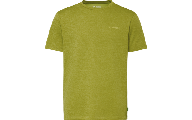 Groen T-shirt met korte mouwen en ronde hals, met een klein logo op de linkerborst
