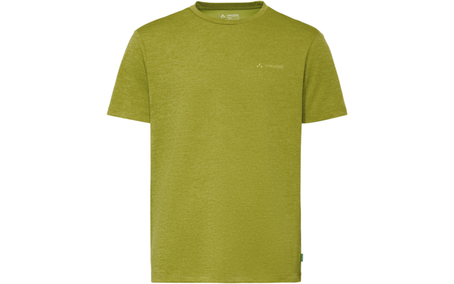 Groen T-shirt met korte mouwen en ronde hals, met een klein logo op de linkerborst