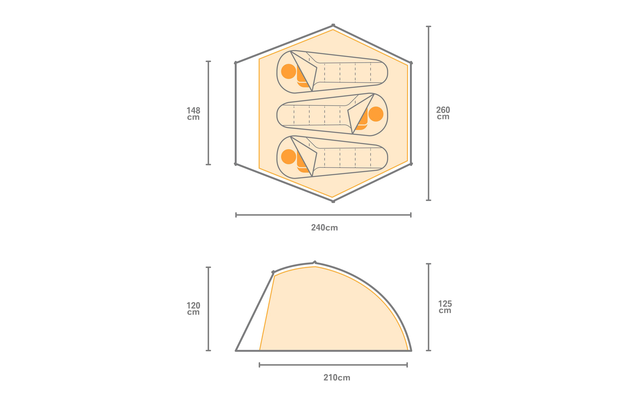 Regatta Montegra Geo 3-Person Dome Tent Verde 260 x 240 x 148 cm