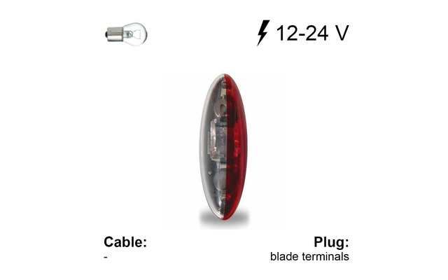 Jokon SPL 2010 Feu de gabarit rouge/blanc 12 à 24 V Ouverture de câble en bas Fond lumineux gris