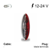 Jokon SPL 2010 Feu de gabarit rouge/blanc 12 à 24 V Ouverture de câble en bas Fond lumineux gris