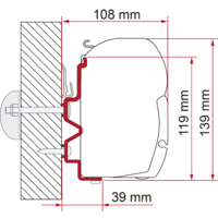 Support F45 Adapter pour Rapido s&eacute;rie 9dF-9M-10 450 cm Fiamma