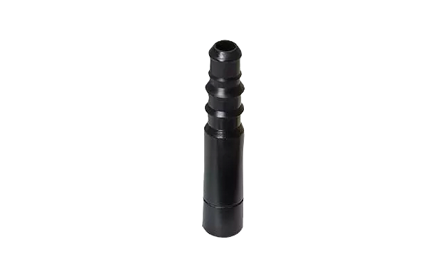 Black plastic pipe with multiple steps