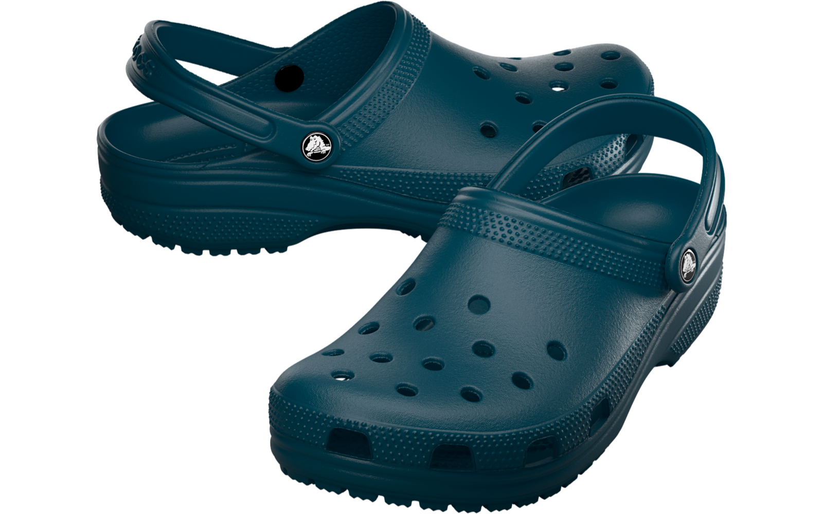 Paar perforierter Gummiclogs mit Fersenriemen