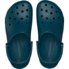 Paar blaugrüne Clogs von oben gesehen, mit Lüftungslöchern an den Zehen und schwenkbaren Fersenriemen
