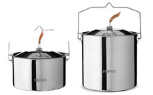511497 563540 - Primus CampFire Campingtopf aus Edelstahl mit Siebdeckel und Metallbügel 2-teilig