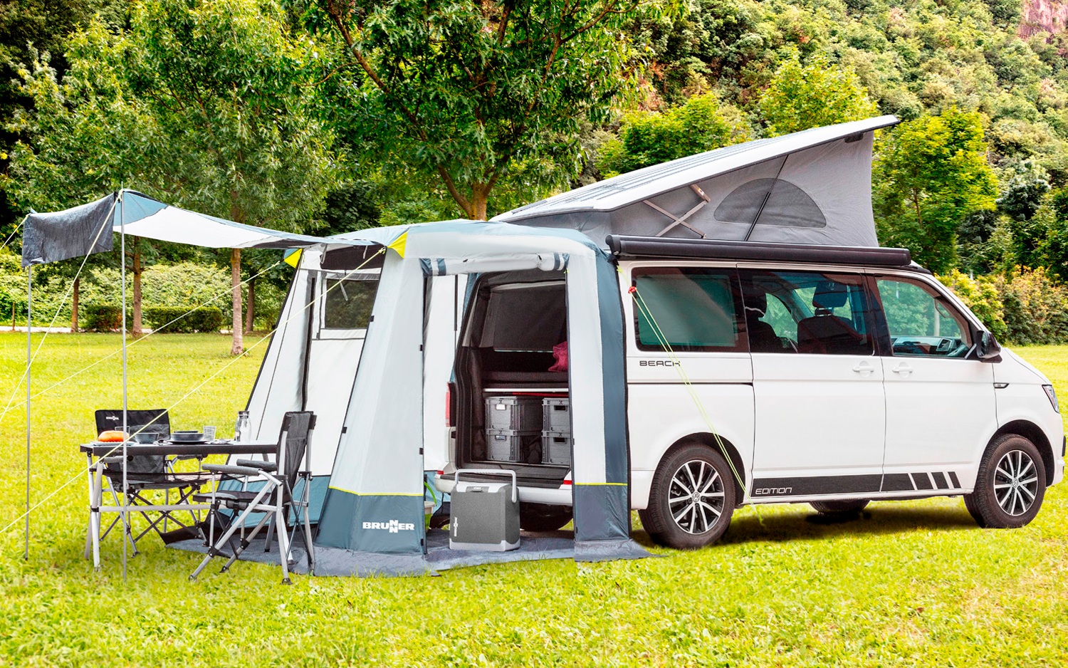 Muggengaas VanQuito VW T5 / T6 met magnetische ritssluiting schuifdeur