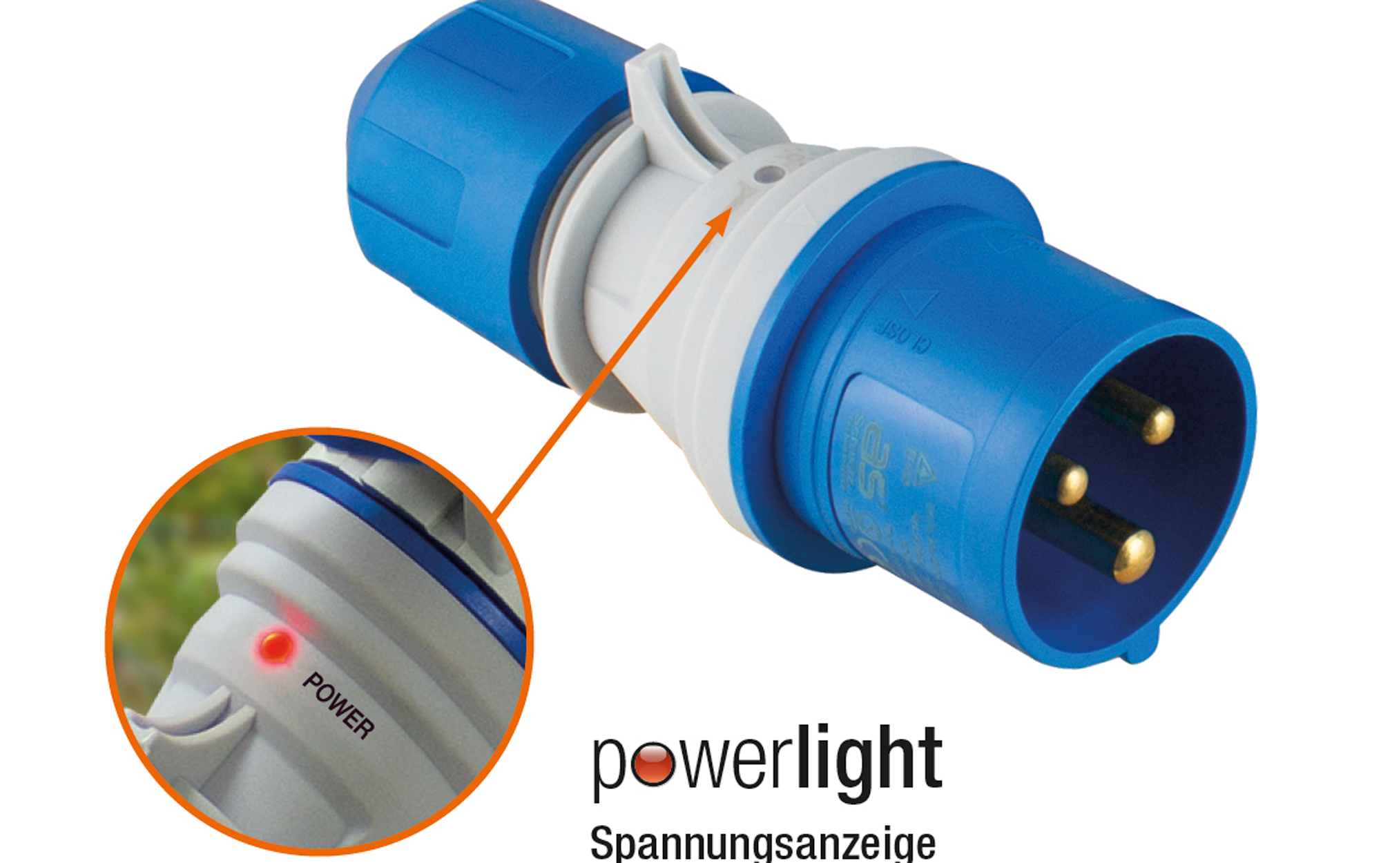 AS-Schwabe Powerlight CEE plug with phase indicator - Berger Camping