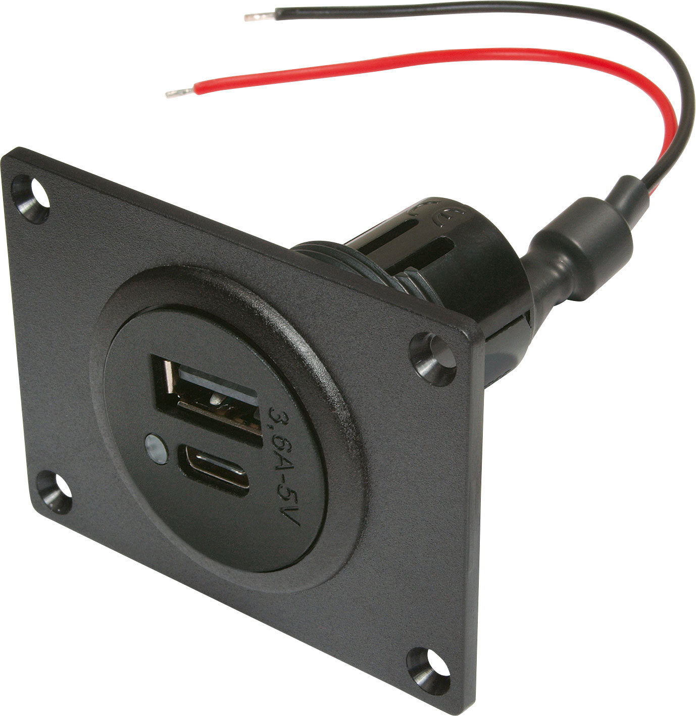 Power USB-C/A Doppelsteckdose EV mit Montageplatte 12-24V - Fritz