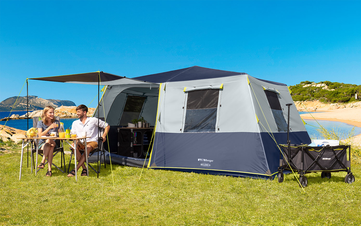 Tente pliante Milano 6 Berger - Accessoires de camping Berger Camping