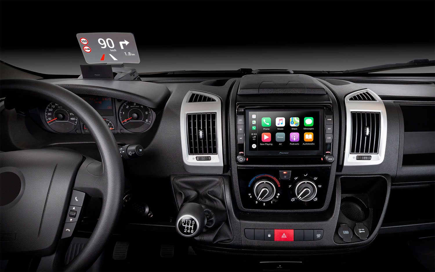 Pioneer SDAHU100DUC HeadUp Display Fiat Ducato Retrofit Kit Berger