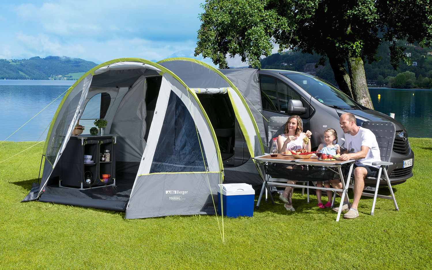 Berger Busvorzelt Touring Easy Camping Vorzelt Zelt WS3000mm Tunnelzelt ...