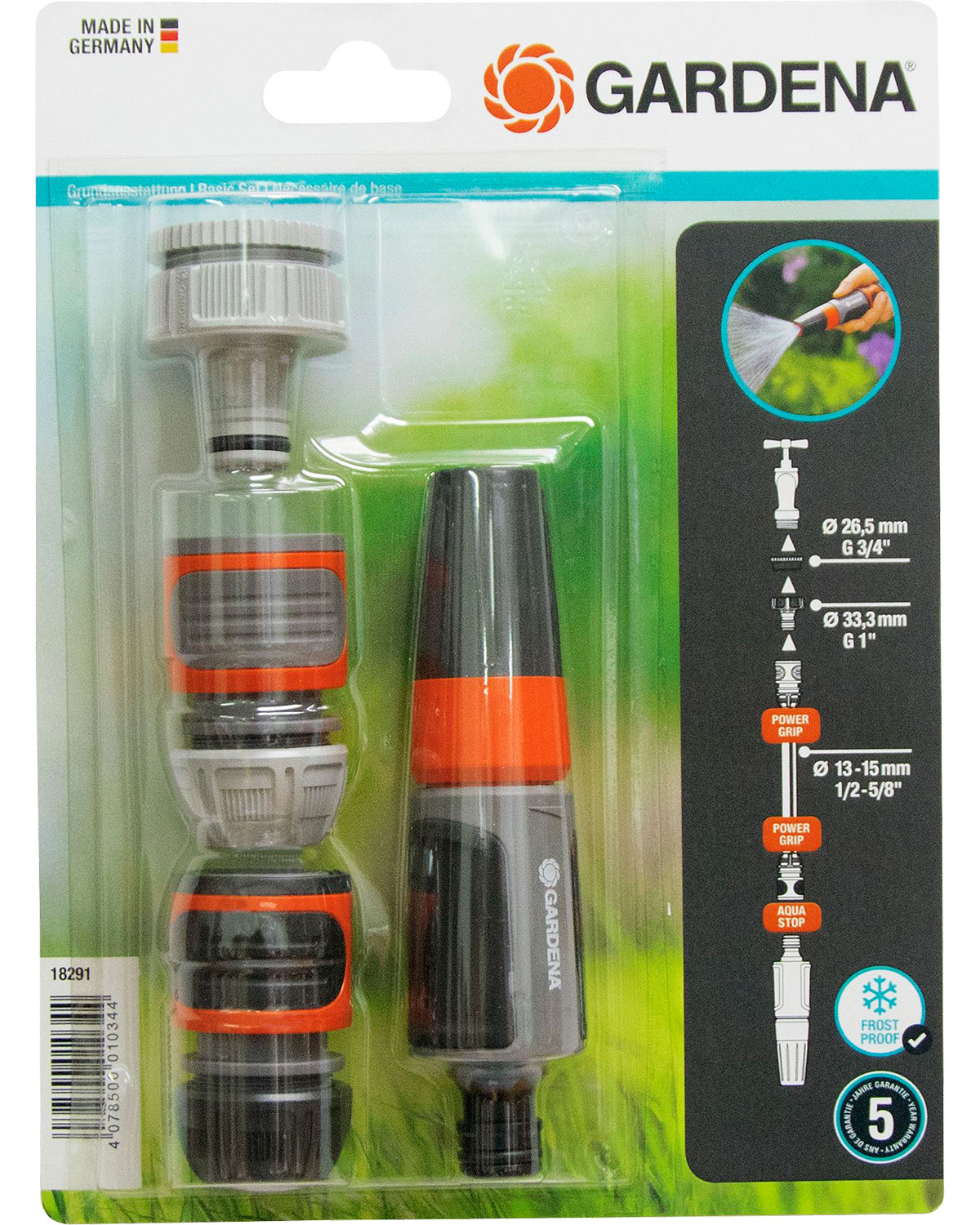 Gardena Adattatore Per Accessori 26,5 Mm (G 3/4) - Raccordo Maschio Per Tubo Da Giardino, Per Collegare Accessori Con Filettatura Interna