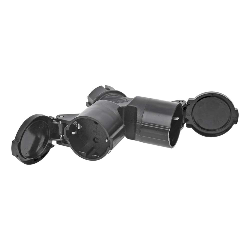 LIAONFOY Presa Schuko in vetro doppia da incasso, colore nero, con cornice in vetro, 16 Amp 250 V, 86 mm