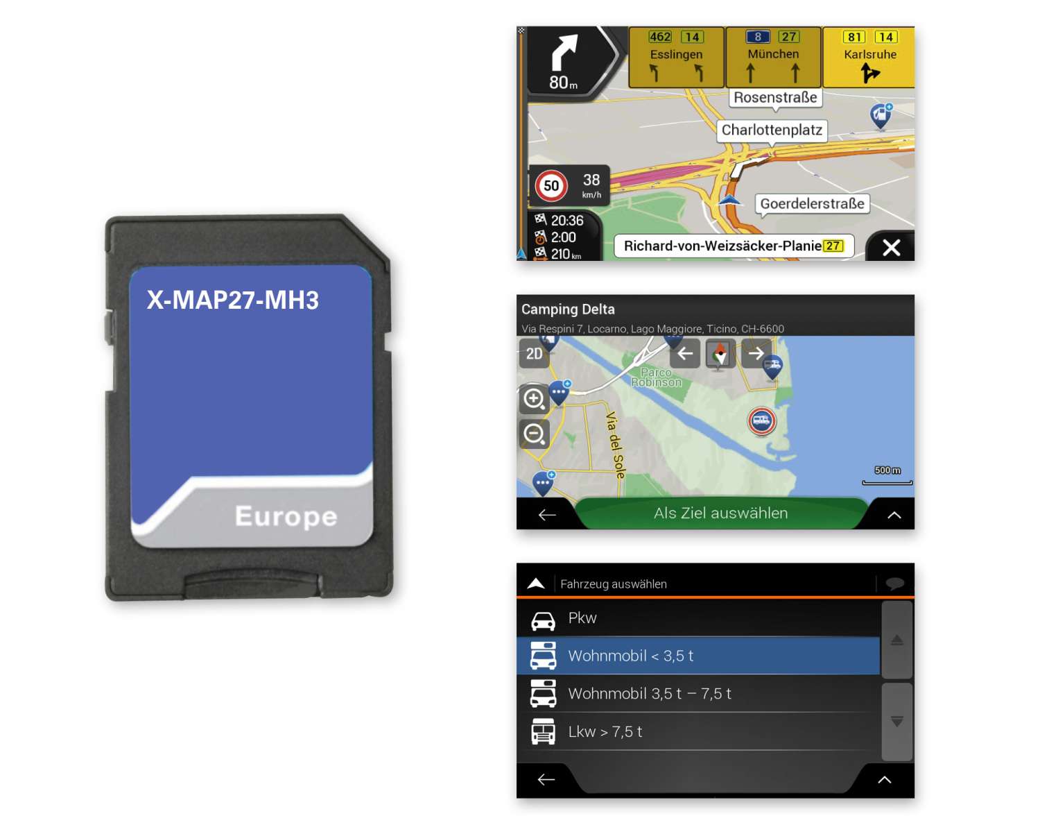 Xzent X-MAP27-MH3 SD kaart voor camping navigatie - Berger Camping