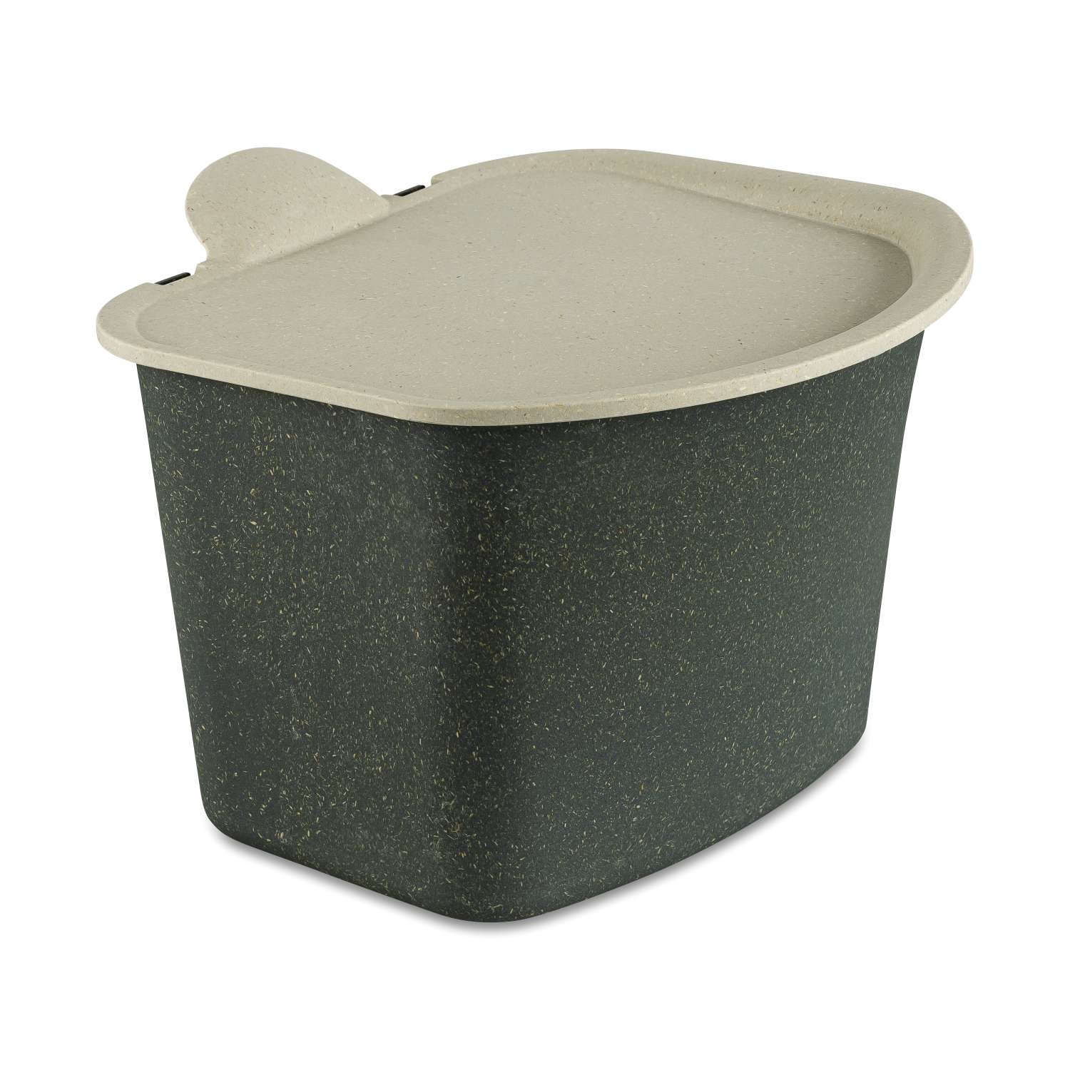 Cesto Porta Biancheria O Rifiuti In Rattan Kouboo Con Inserti In Plastica E Coperchio, Bianco, L