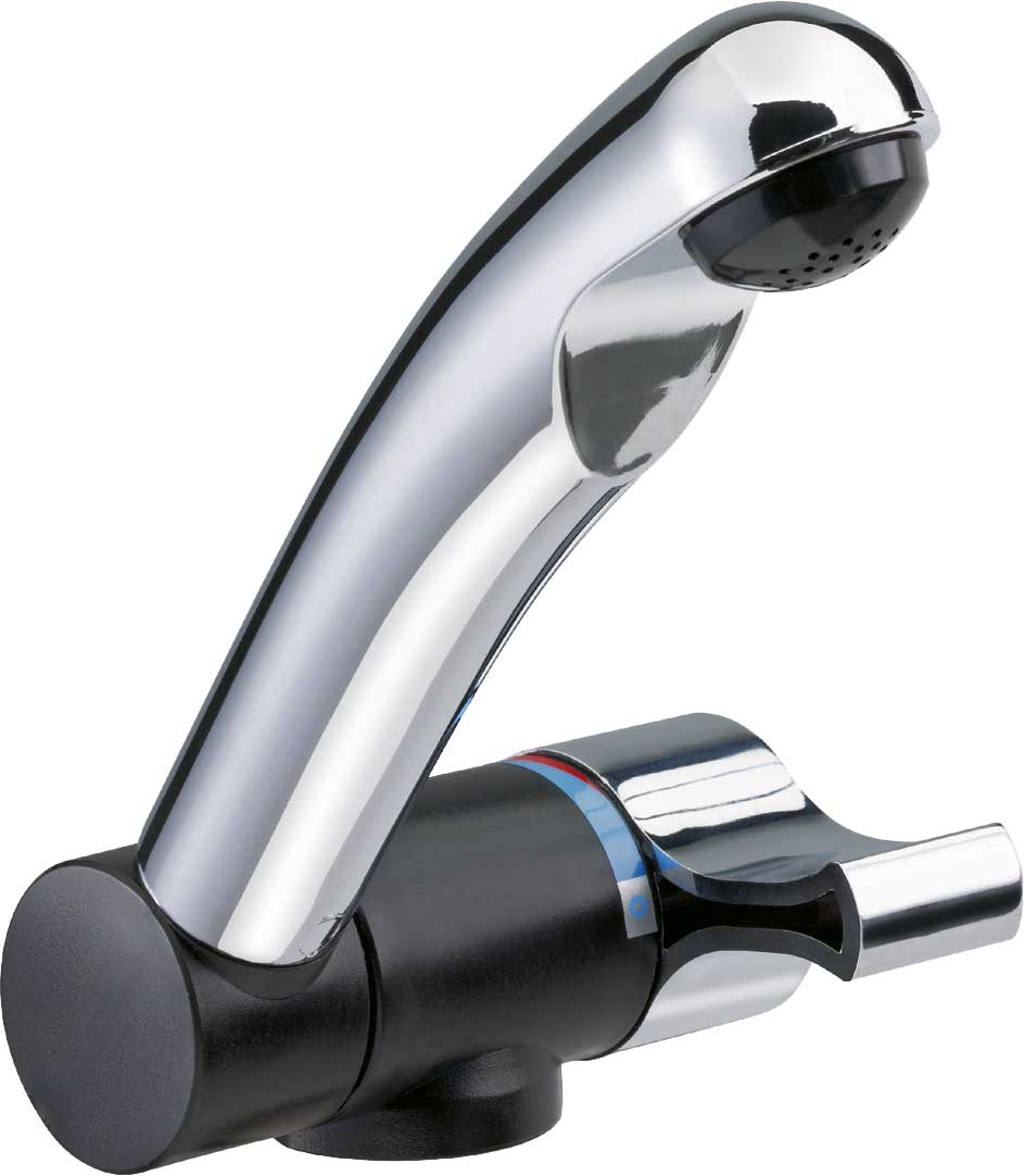 12V Campingwasserhahn Mischbatterie Für Wohnmobil & Wohnwagen - Kalt/Warm Wasser Mit Klappbarem Auslauf