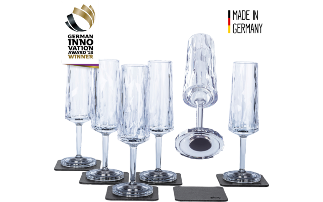 silwy® Copas de plástico imantadas para vino espumoso 6 unidades (150 ml)