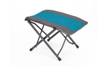 Foldable stool with blue-gray seat