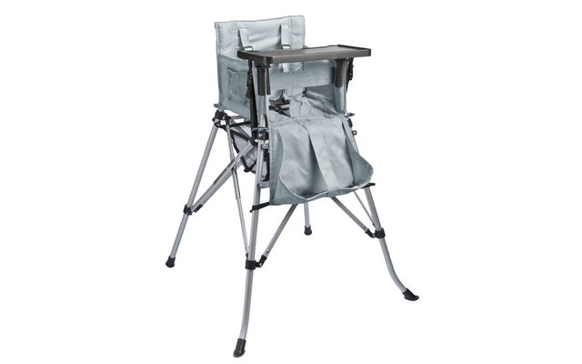 Chaise haute pliable One2Stay avec plateau gris
