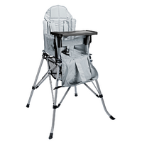One2Stay Foldable Highchair with Removable Tray Table Silver