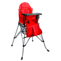 One2Stay Foldable Highchair with Removable Tray Table Red