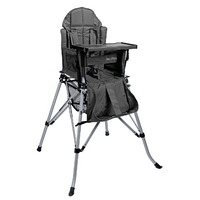 One2Stay Foldable Highchair with Removable Tray Table Black