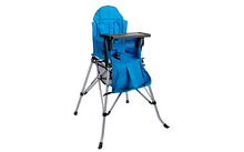 One2Stay Chaise haute pliable avec table amovible bleu