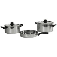 Berger Edelstahl Topf-Set mit Deckel 5-tlg. stapelbar