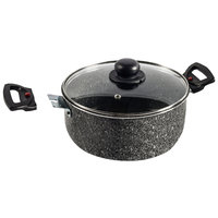 Berger Aluminium Kochtopf Stone Rock mit Glasdeckel 24 cm