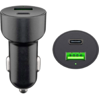 Goobay KFZ USB 2 puertos 48W USB-C PD + QC3.0 sw PL Cargador rápido de coche USB-C