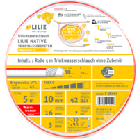 Rouleau de 5 m de tuyau d'eau potable 10 x 16 mm - chaud native Lilie