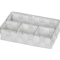 Petit panier de rangement 4 compartiments blanc Adria Wenko